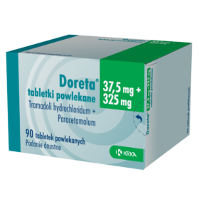 Oryginalne opakowanie leku Doreta Bez Recepty 37.5mg KRKA - Tramadol z Paracetamolem na ból