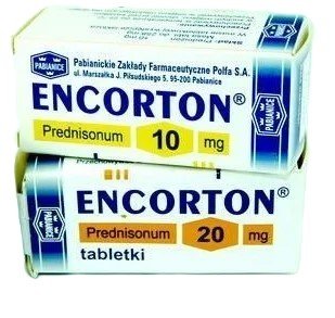 Oryginalne opakowanie leku Encorton 20mg Polfa - Prednizolon bez recepty na alergię i zapalenia