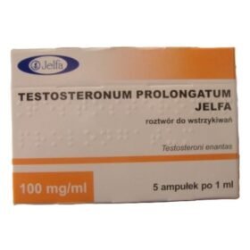 Oryginalne opakowanie Testosteronum Prolongatum Jelfa 100mg - ampułki na masę mięśniową