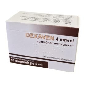 Oryginalne opakowanie ampułek Dexaven 4mg Jelfa - Deksametazon w zastrzykach bez recepty